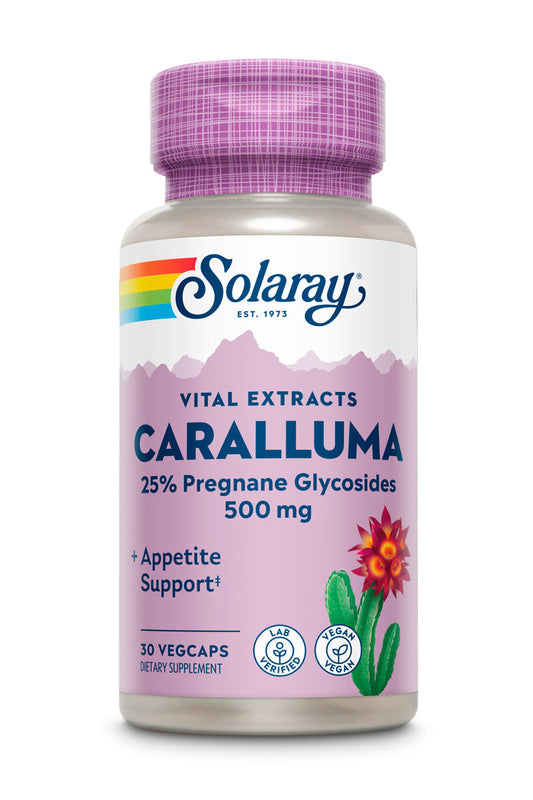 Solaray Guaranteed Potency Caralluma Aerial Extract, Veg Cap (Btl-Plastic) 500mg | 30ct