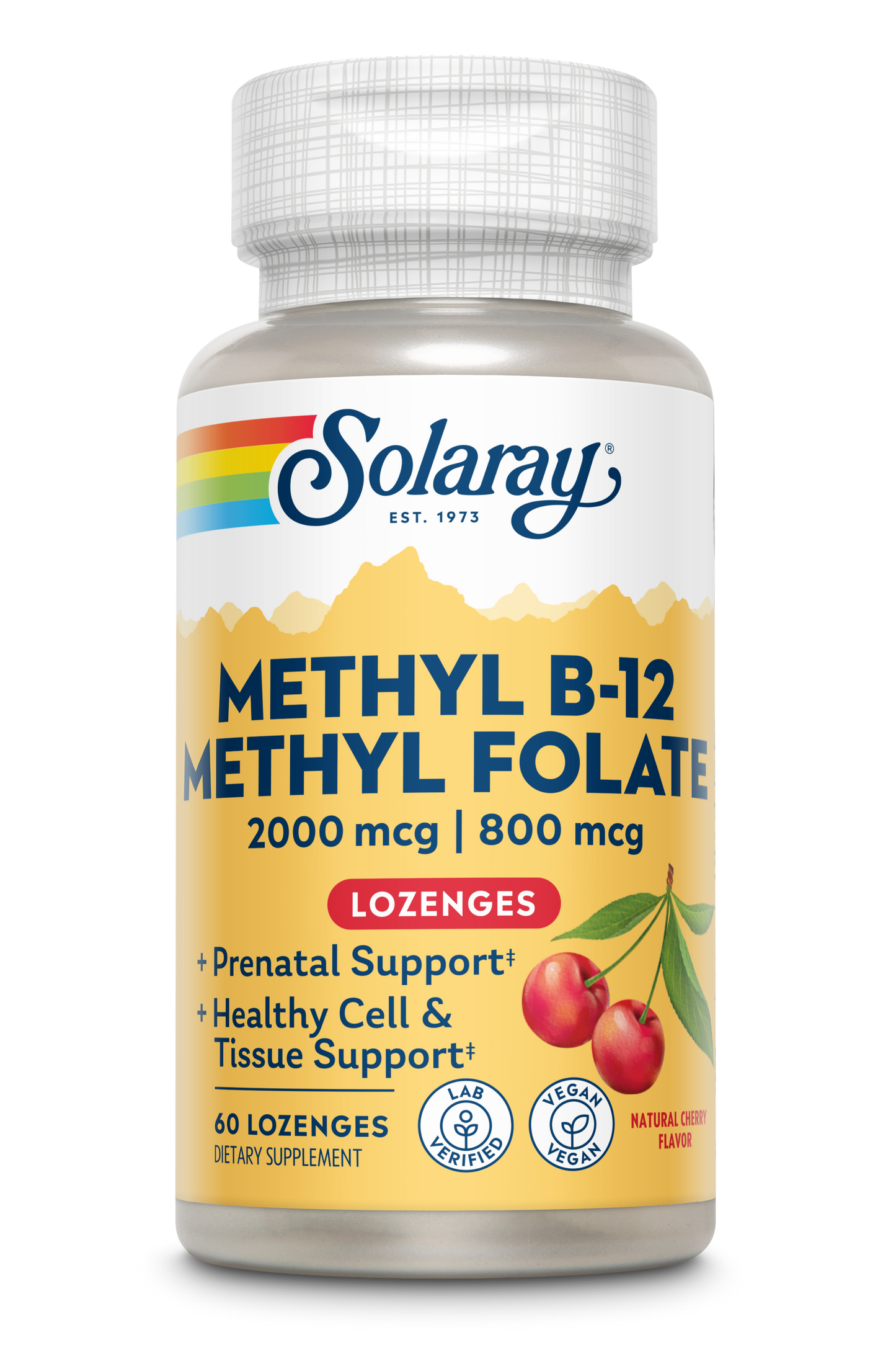 Solaray B-12 + Methyl Folate Lozenges | 60 Count