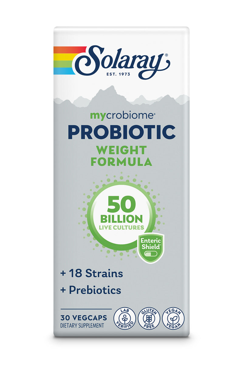 Solaray Mycrobiome Weight Formula Specially Formulated for Weight Health Supports Normal Appetite, Energy Levels & More 50 Billion CFU 30 ct