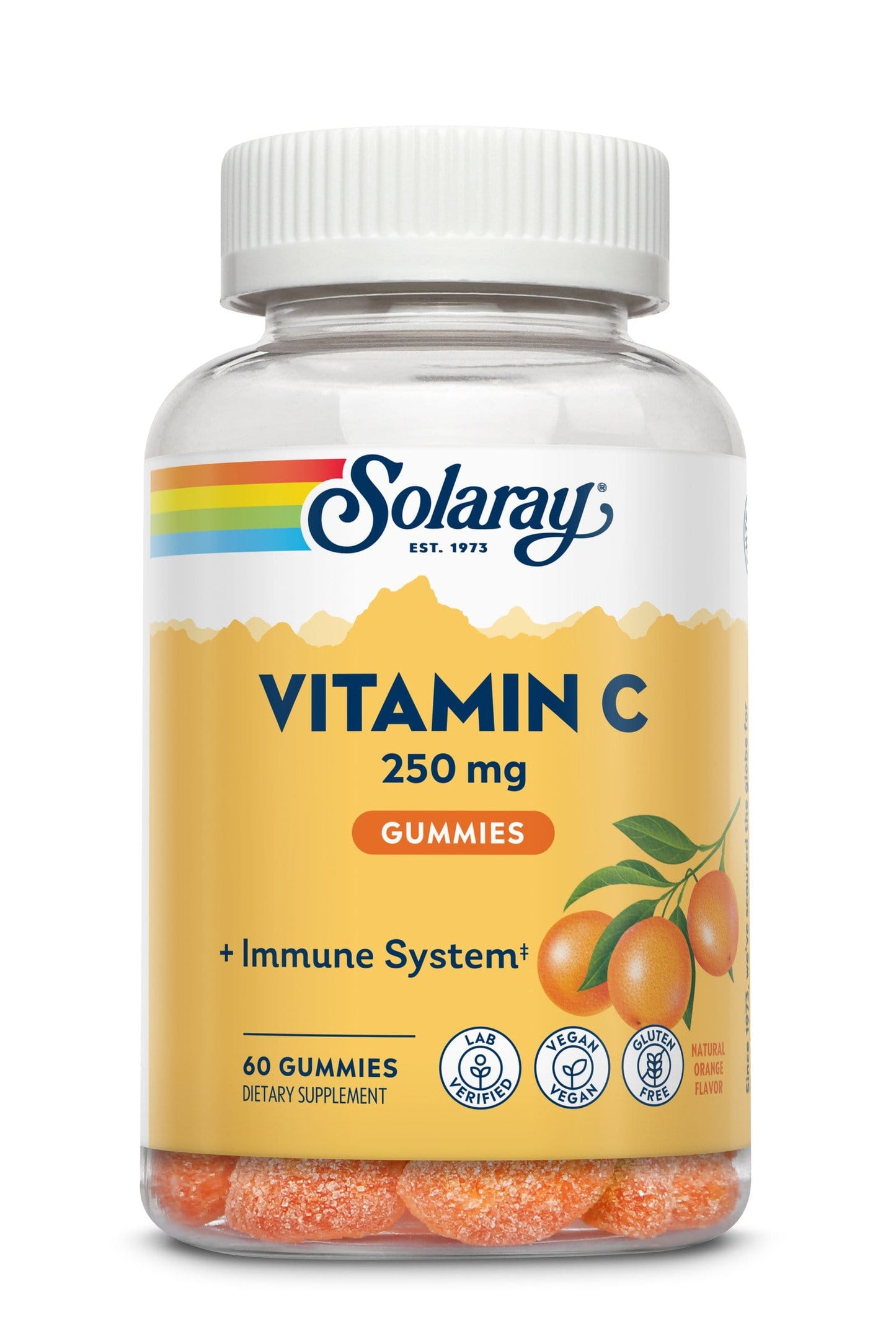Solaray Vitamin C Gummies 250 mg | Healthy Immune System Function Support | Vegan & Gluten Free | 30 Servings, 60 Ct