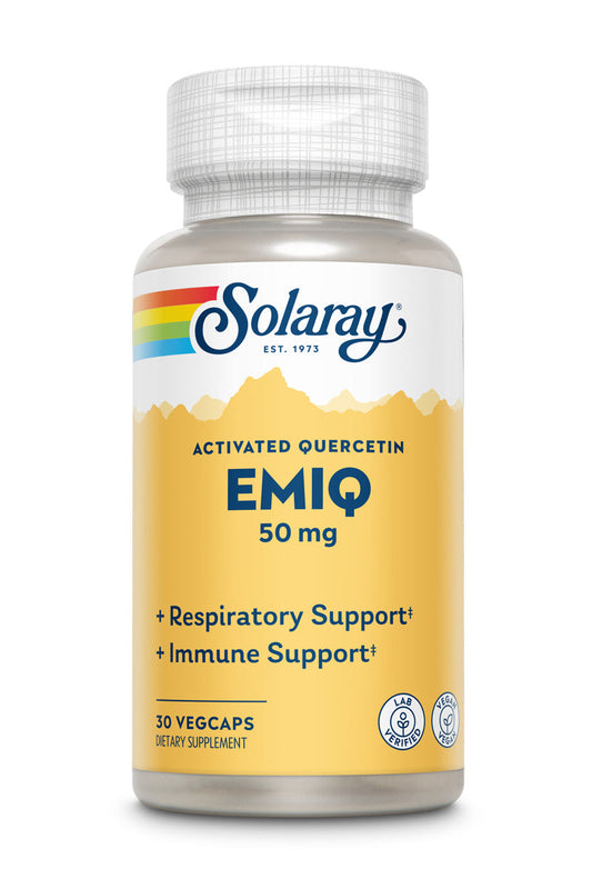 Solaray EMIQ Activated Quercetin, Sinus, Respiratory & Immune Health Support, Enhanced Absorption, 30 Servings, 30 VegCaps