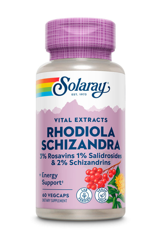 Solaray Rhodiola and Schizandra Supplement, 500 mg | 60 Count