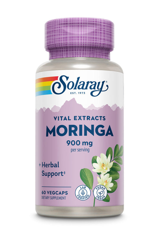 Solaray Guaranteed Potency Moringa Leaf Extract, Veg Cap (Btl-Plastic) 450mg | 60ct