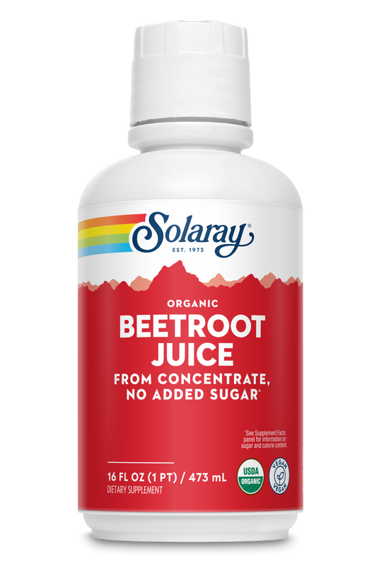 Solaray Organic Beetroot Juice from Concentrate | Supports Healthy Energy, Heart & Brain Function | 16 fl oz, 16 Servings