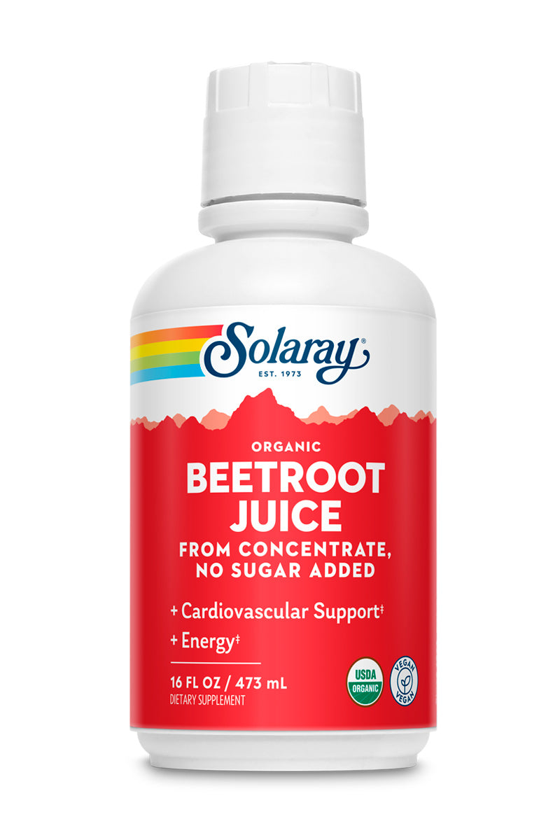 Solaray Organic Beetroot Juice from Concentrate | Supports Healthy Energy, Heart & Brain Function | 16 fl oz, 16 Servings