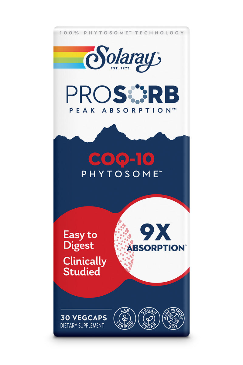 Solaray CoQ-10 Phytosome - 9X Absorption CoQ10 200mg - Easy-to-Digest Antioxidants Supplement - Vegan and Made Without Soy - 60-Day Guarantee - 30 Servings, 30 VegCaps