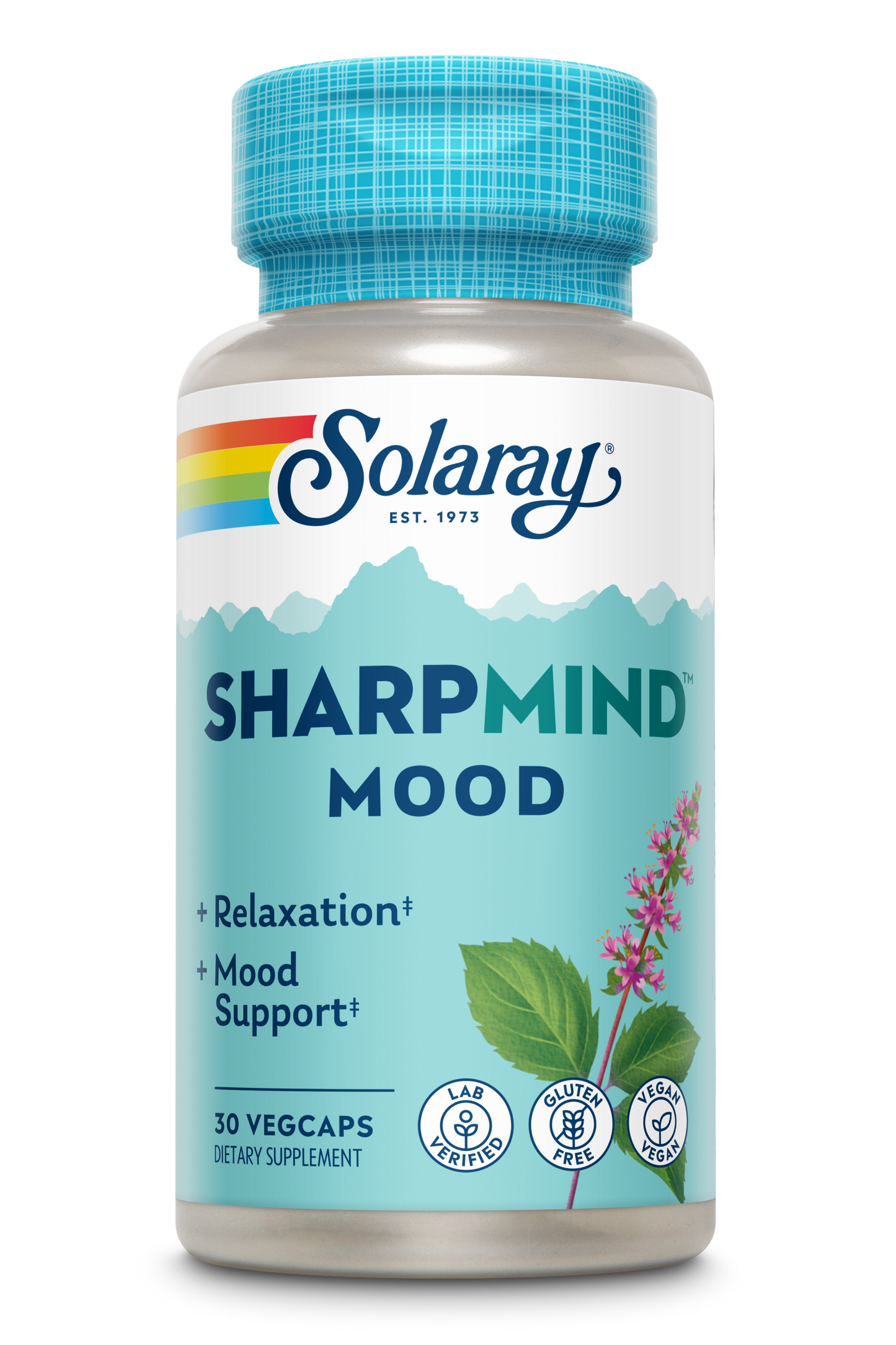 Solaray SharpMind Mood Support Supplement, Nootropic for Relaxation and Stress Relief, Zembrin, Holy Basil, Lithium Orotate 5mg, Organic Reishi Mushroom, 60 Day Guarantee, 30 Servings, 30 VegCaps