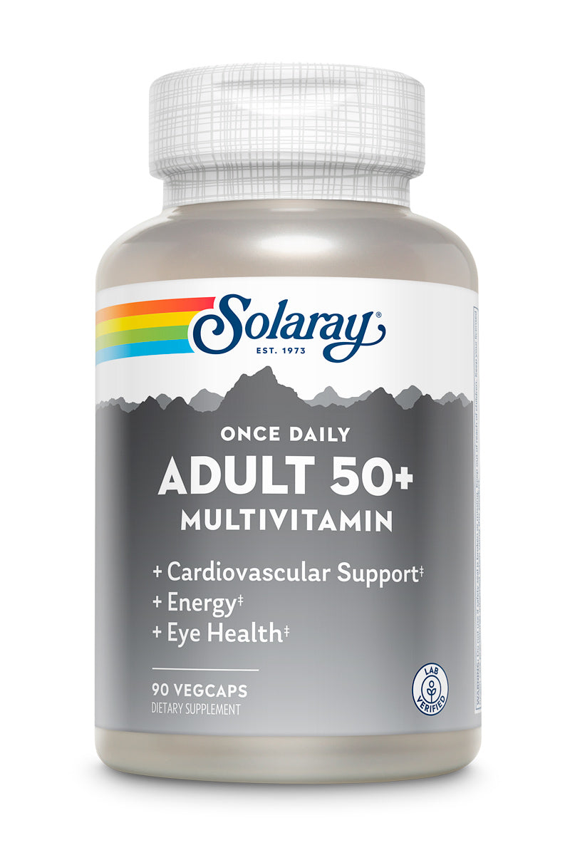 Solaray Once Daily Adult 50+ Multivitamin Healthy Energy, Heart & Immune Support for Mature Adults 90 CT