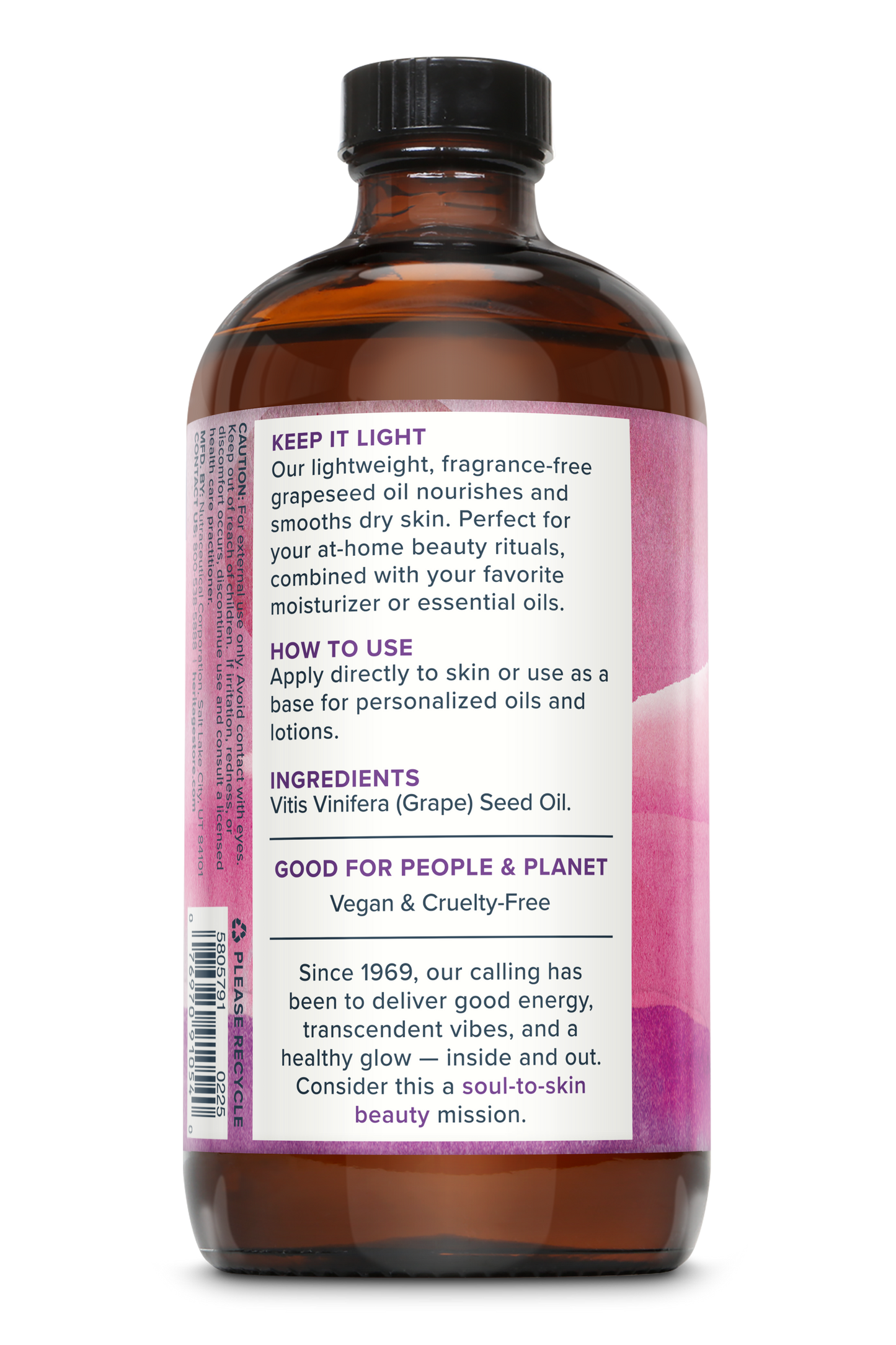 Heritage Store Grapeseed Oil | Unscented | 16oz