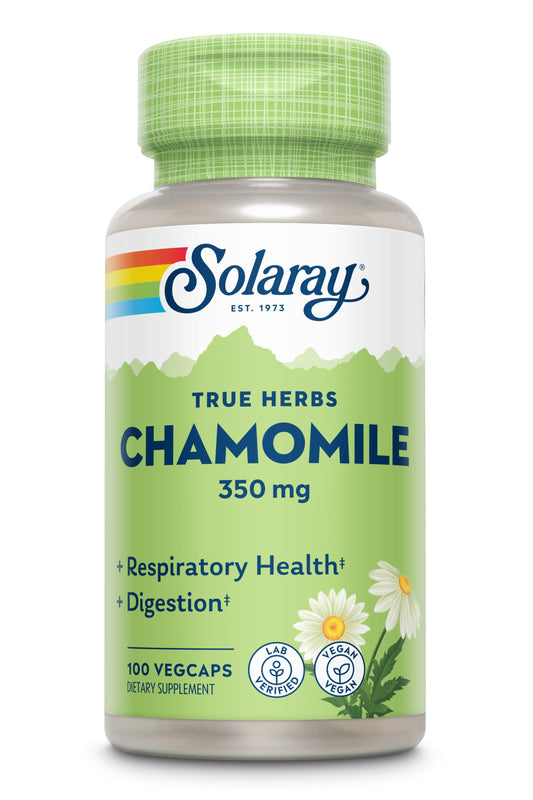 Solaray Chamomile, Soothing Support for Digestion, Respiratory Tract and Relaxation, 100 Servings, 100 VegCaps