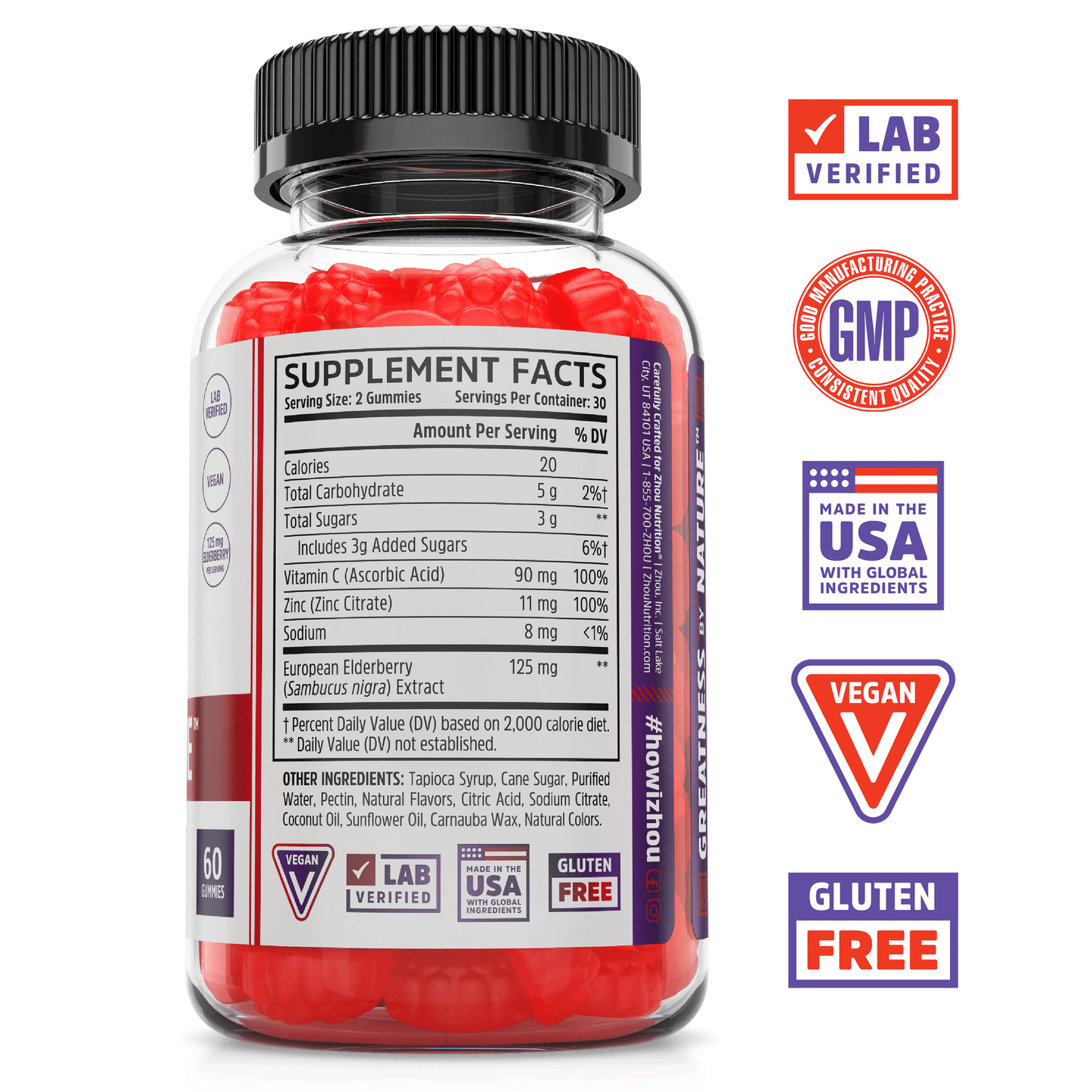 Zhou Nutrition Elder-Mune Elderberry Gummies