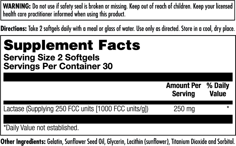 KAL Lactase Enzyme ActivGels™ Softgels 250 mg