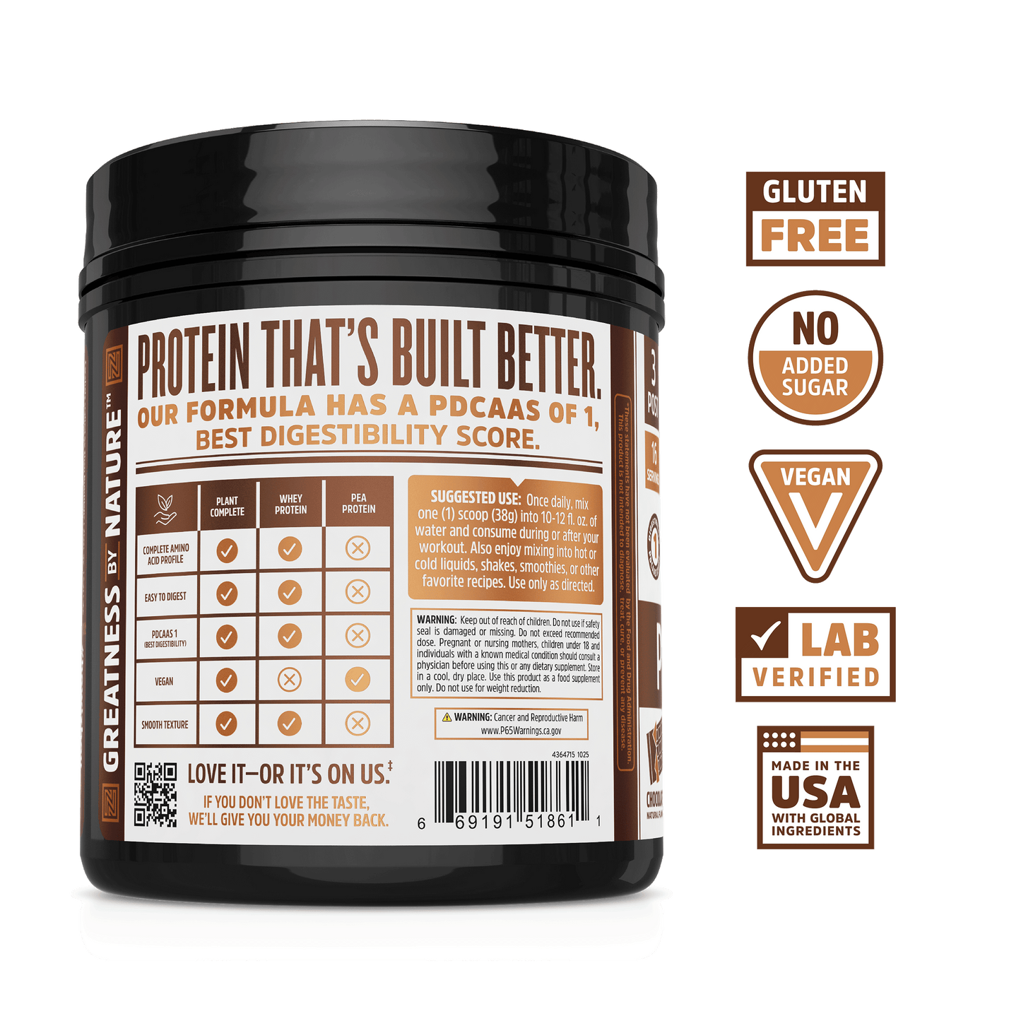 Zhou Nutrition Plant Complete Chocolate Protein Powder