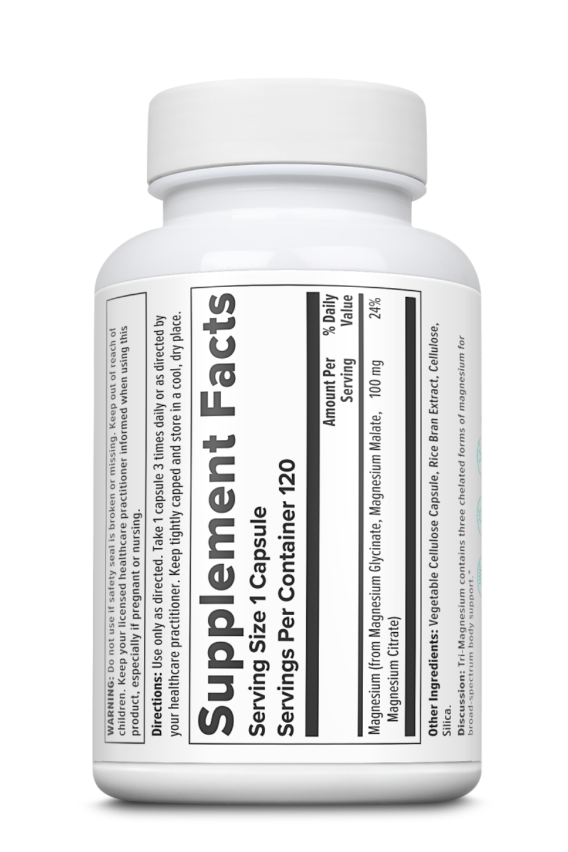 Tri-Magnesium : 10238: Vcp, (Btl-Plastic) 100mg 120ct