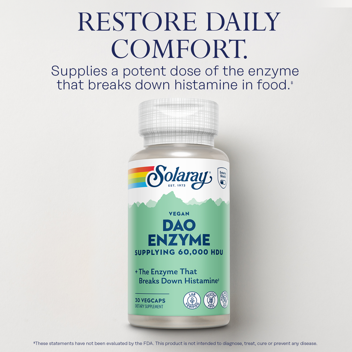 SOLARAY DAO Enzyme 60000 HDU, 30 VegCaps