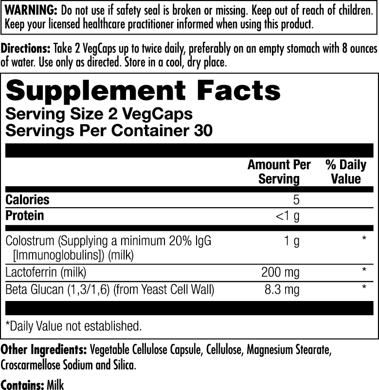 Colostrum Lactoferrin, 20% Immunoglobulins