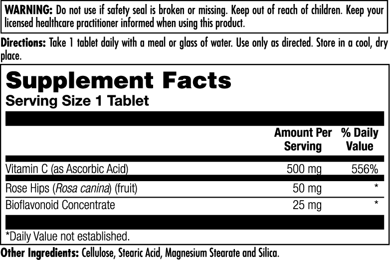 KAL C-500 w/RH & Bioflavonoids Sustained Release 500mg | 100ct