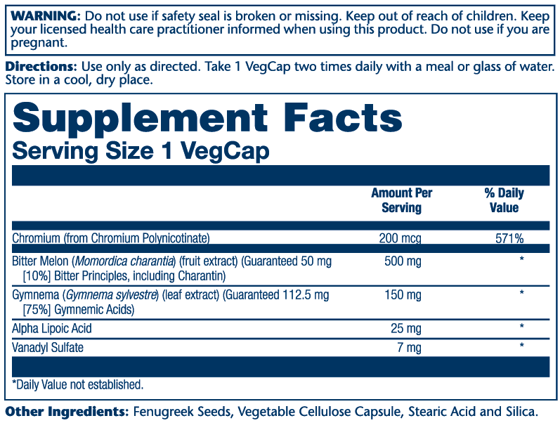 GlucoReg, Blood Glucose Support