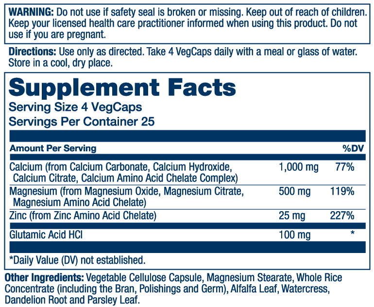 Solaray Calcium Magnesium Zinc Supplement, with Cal & Mag Citrate, Strong Bones & Teeth Support, Easy to Swallow Capsules, 60 Day Money Back Guarantee (250 CT)