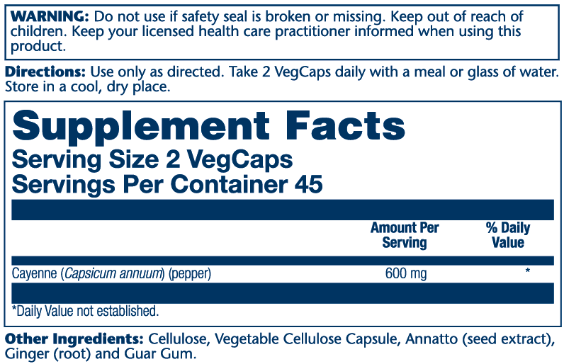 Solaray Cool Cool Cayenne 40,000 HU, Healthy Digestion, Circulation, Metabolism & Cardiovascular Support 180 VegCaps