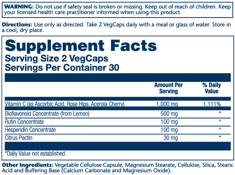 Solaray Super Bio C Buffered Vitamin C w/ Bioflavonoids, Timed-Release Formula for All-Day Immune Support, Gentle Digestion, 1000mg, 100 CT