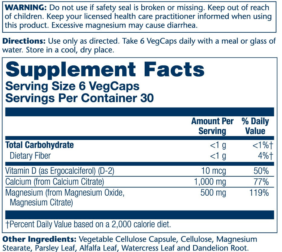 Solaray Cal-Mag Citrate w/Vit D 2:1 360 Veg Caps