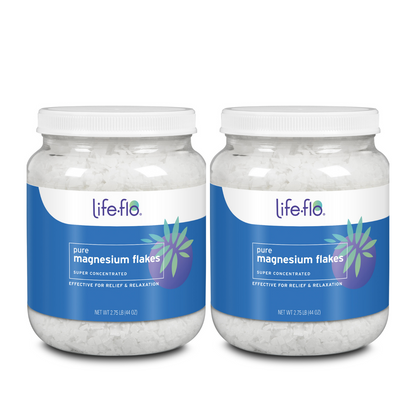 Life-flo Pure Magnesium Flakes for Bath | Concentrated Magnesium Chloride Crystals, Relaxing & Rejuvenating Soak (88 oz)