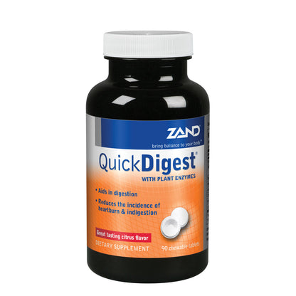 Zand Quick Digest with Plant Enzymes | Healthy Digestion Support w/ Lipase, Cellulase, Amylase, Papain, Bromelain,