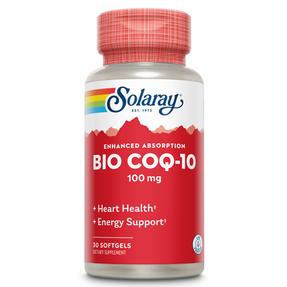 Solaray Bio CoQ-10 100 mg | Enhanced Absorption | Vitamins A & E | Healthy Heart & Cellular Energy Support (30 CT)