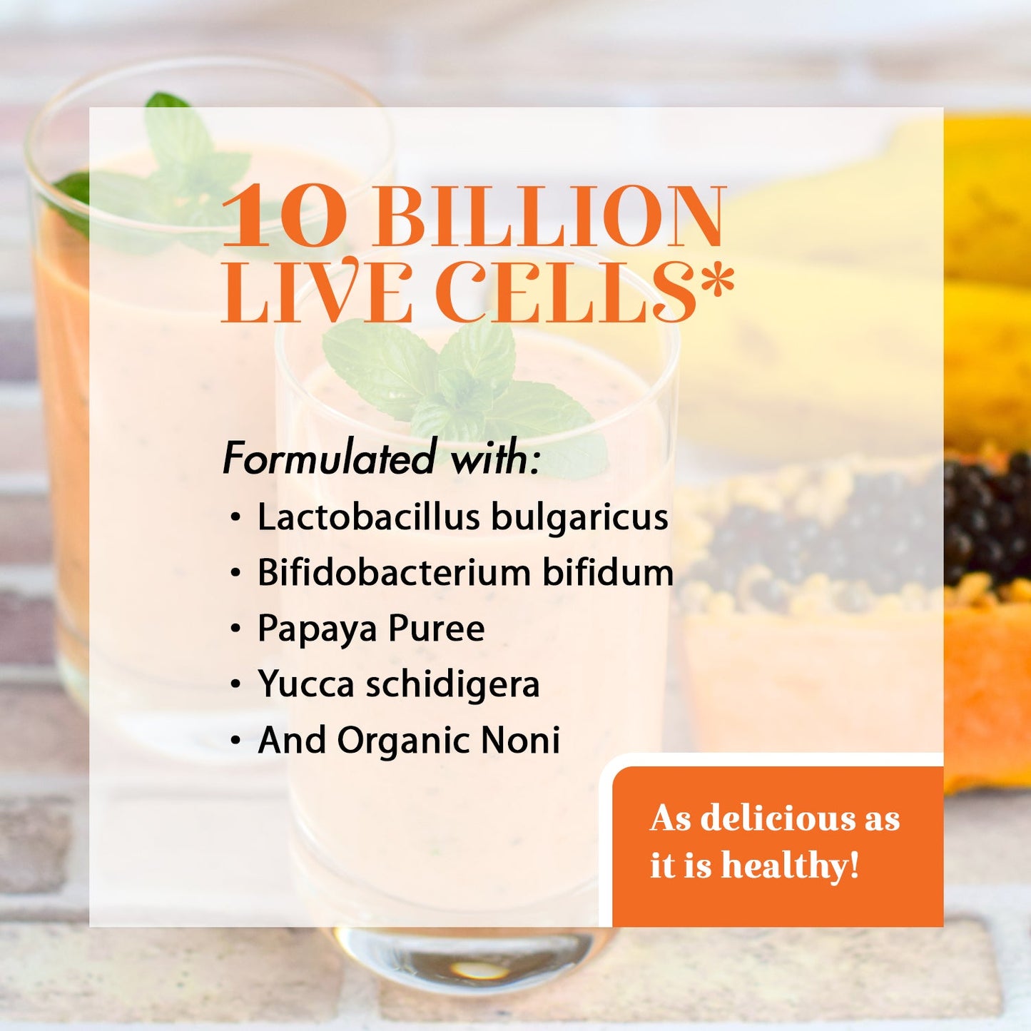 Dynamic Health Lactobacillus Acidophilus, Papaya Puree | Probiotic Intestinal Health | 10 Billion CFU | 16FL OZ, 16 Serv