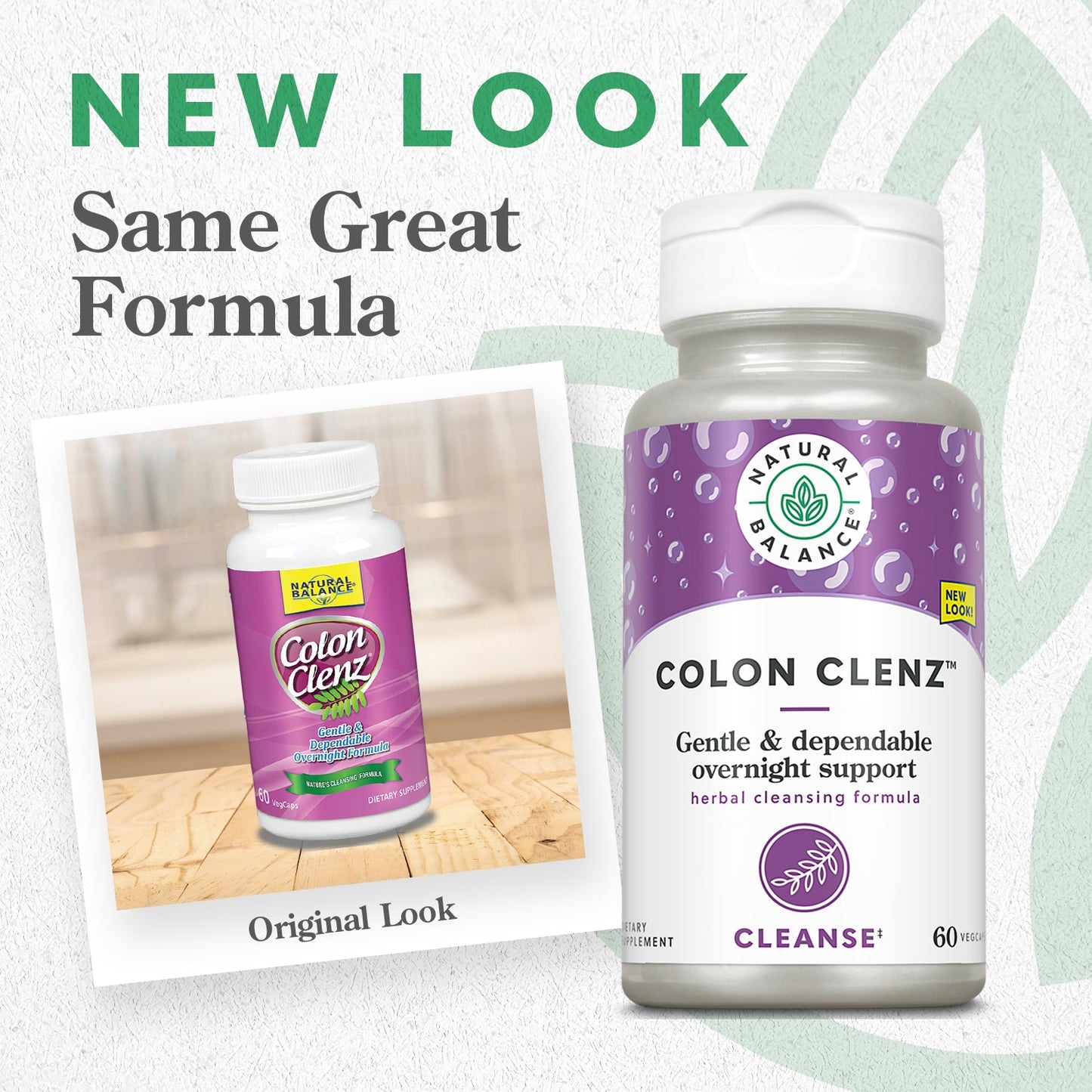 Natural Balance Colon Clenz, Herbal Colon Cleanse & Detox Supplement, Gentle & Dependable Overnight Formula 60ct (60 CT)