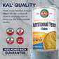 KAL Nutritional Yeast Flakes, Fortified with B12, Folic Acid & Other B Vitamins, Unsweetened, Great Nutty Flavor, Vegan & Gluten Free, 60-Day Money Back Guarantee, Made in the USA (62 Servings, 22oz)