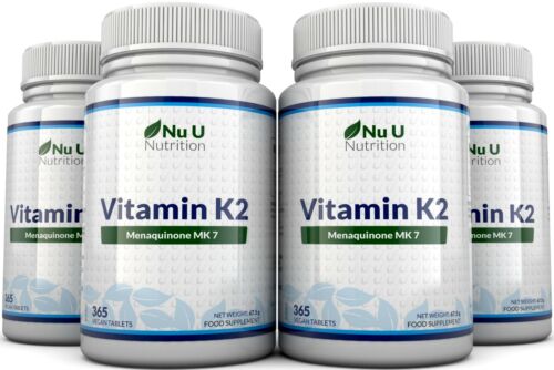 Vitamin K2 MK 7 200mcg - 4 Bottles 365 Vegetarian and Vegan Tablets