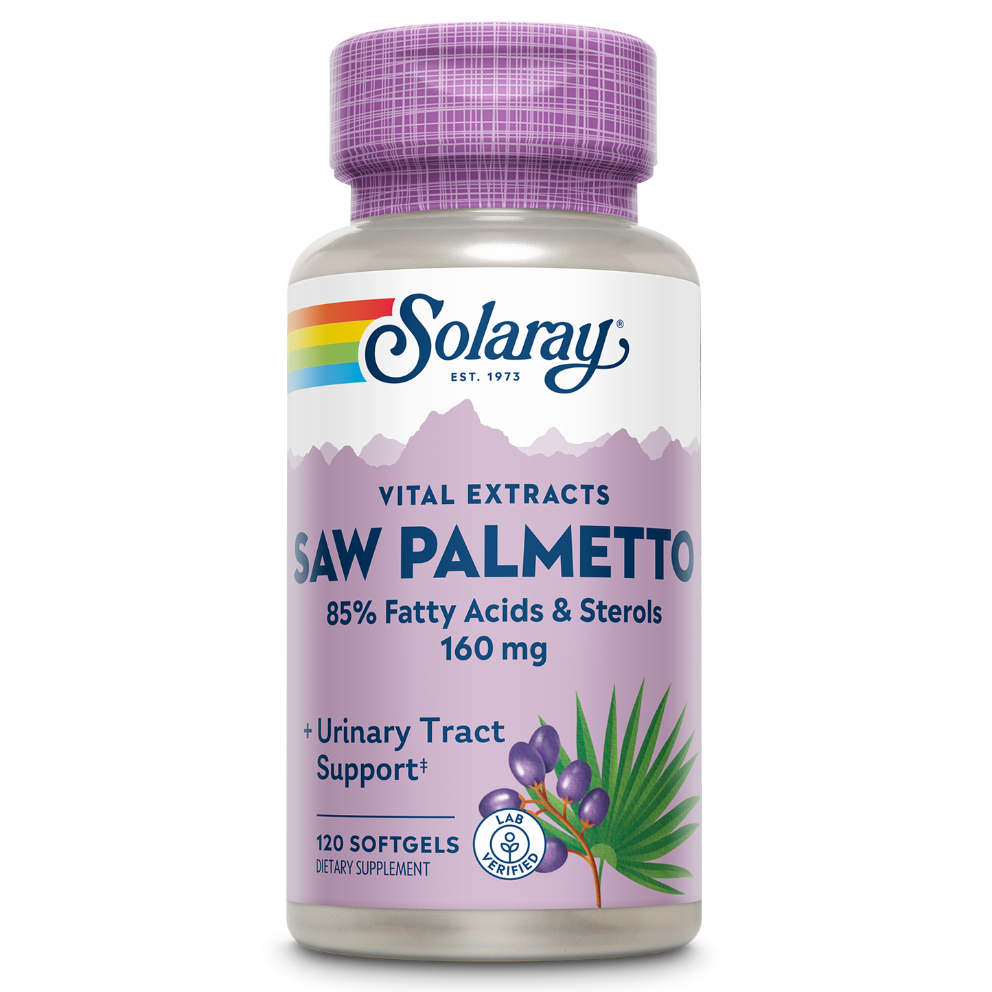 Solaray Saw Palmetto Extract - Prostate Health and Urinary Tract Support - 136 mg Fatty Acids and Sterols - Lab Verified, 60-Day Money-Back Guarantee