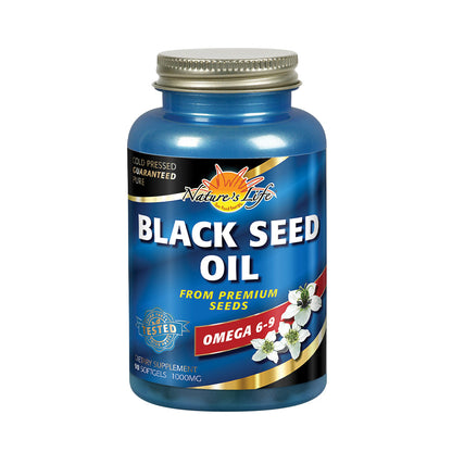 Nature's Life Black Seed Oil 1000 mg | Immune, Digestive & Heart Function Support, Hair & Skin Health | 90ct, 45 Serv.