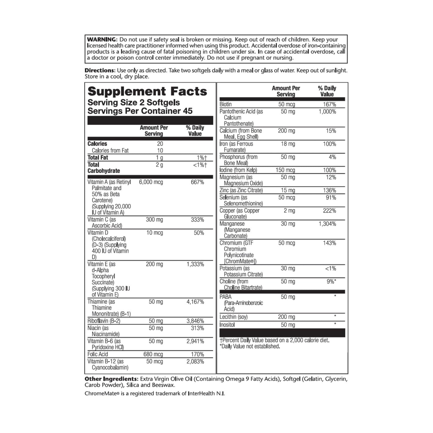 Solaray Provide Multivitamin | Two Daily | 90 CT