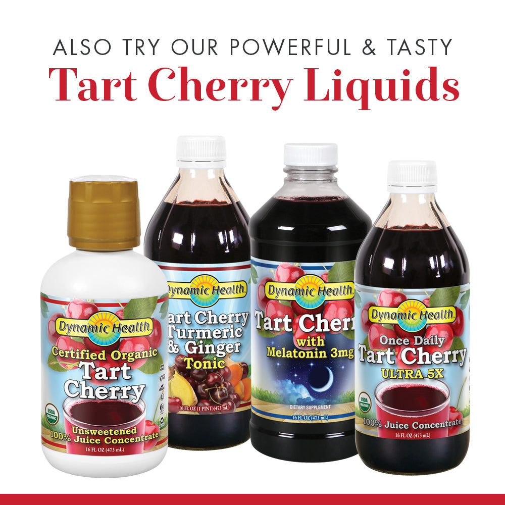 Dynamic Health Tart Cherry Complete | 500mg Tart Cherry, 100mg Turmeric & Boswellia, 50mg Ginger & Holy Basil | Vegetarian, No Gluten | 60 Capsules
