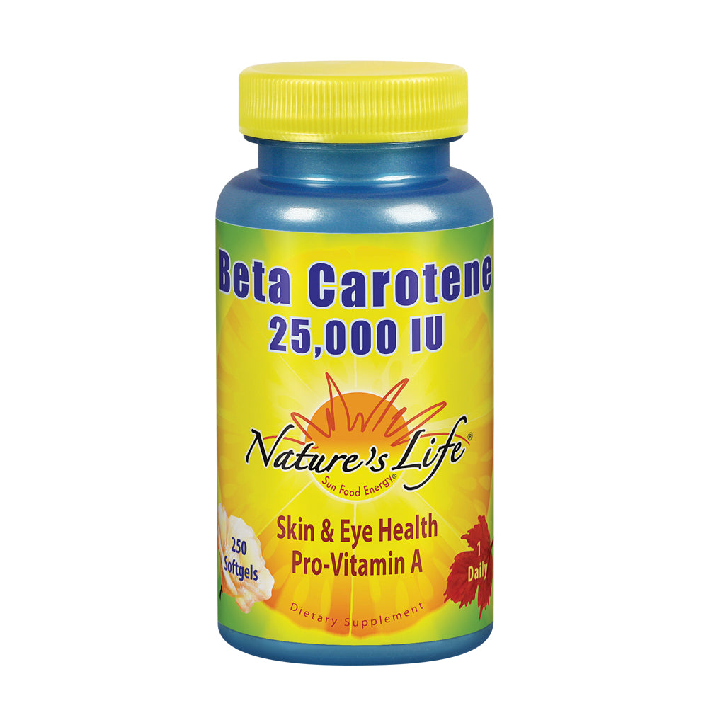 Nature's Life Beta Carotene 25,000 IU | Helps Support Healthy Immune Function & Skin & Eye Health | Antioxidant Dietary Supplement | 250 Softgels