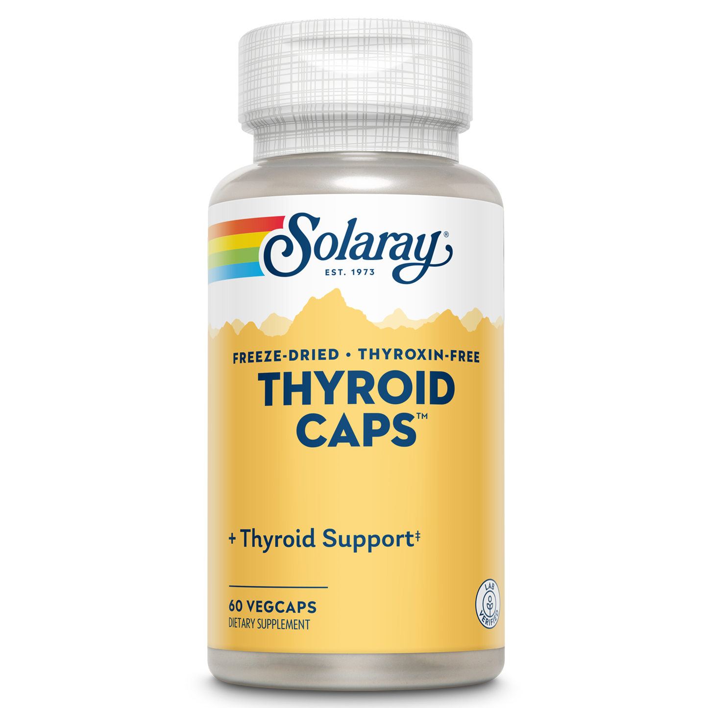 Solaray Thyroid Caps Raw Gland Concentrate, Freeze Dried | Healthy Thyroid Support | Thyroxin Free | 60ct