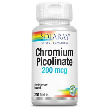 Solaray Chromium Picolinate Tablets, 200 mcg | 200 Count