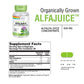 Solaray AlfaJuice 315 mg | Alfalfa Juice Concentrate | Naturally Occurring Vitamins, Minerals, Chlorophyll & More | 180 VegCaps