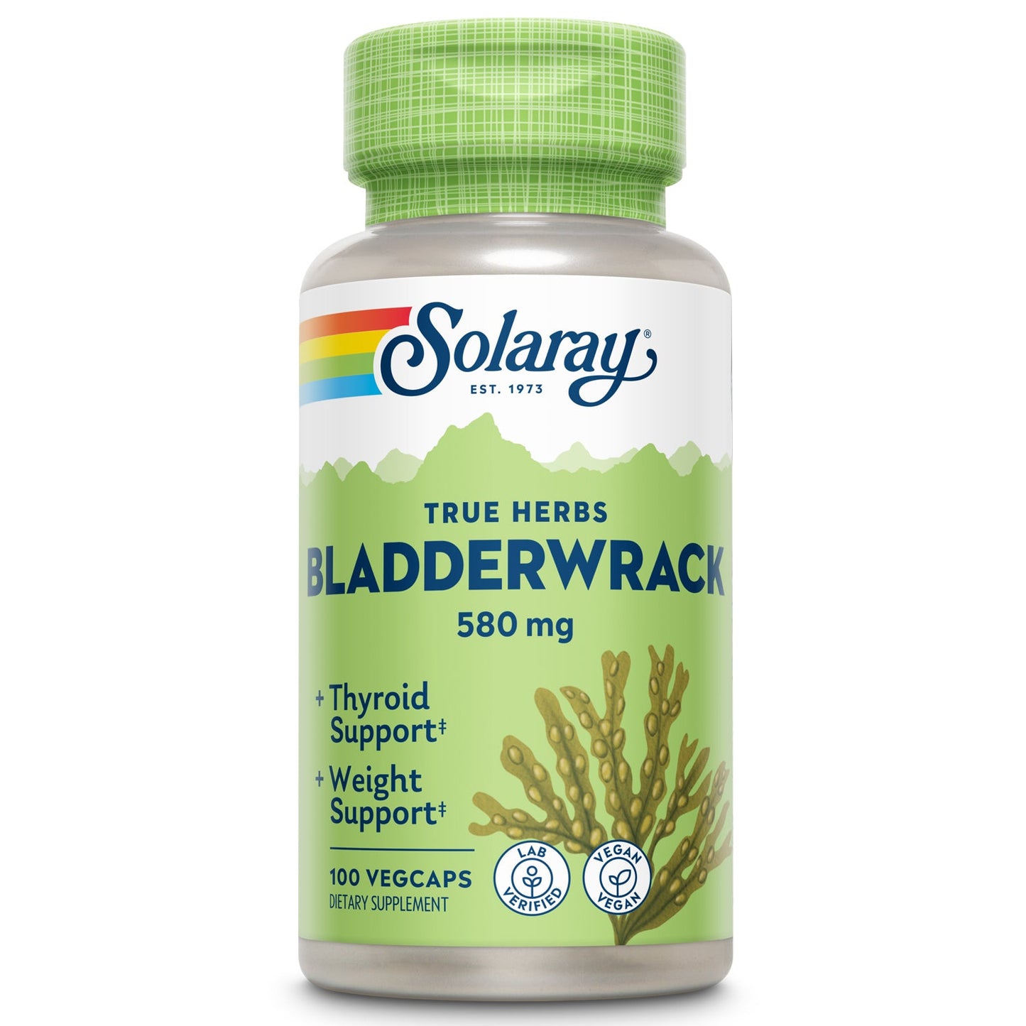 Solaray Bladderwrack Seaweed 580 mg Healthy Thyroid Balance and Weight Management Support Non-GMO & Vegan 100 VegCaps