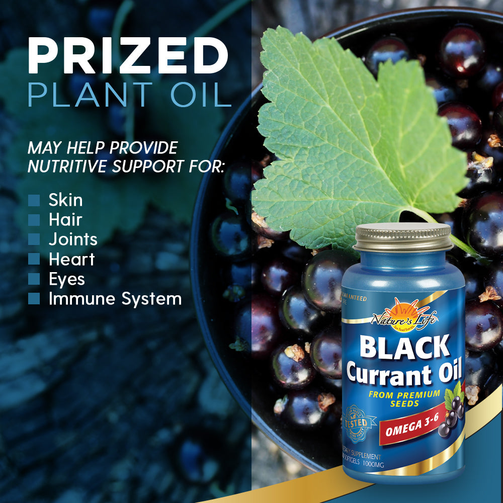 Natures Life Black Currant Seed Oil 1000 mg | With Omega-3 ALA, Omega-6 GLA and Stearidonic Fatty Acids, 30ct
