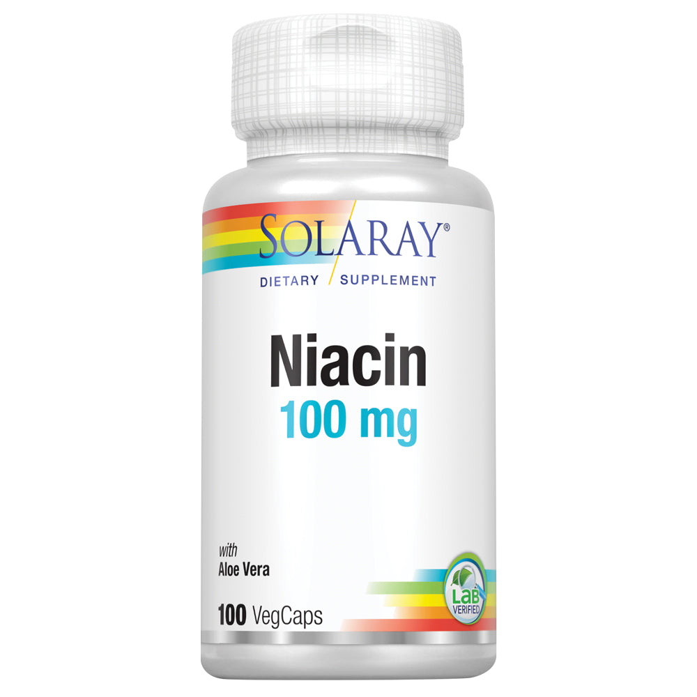 Solaray Niacin 100 mg, Vitamin B3 | Skin Health, Nervous System & Circulation Support | 100ct