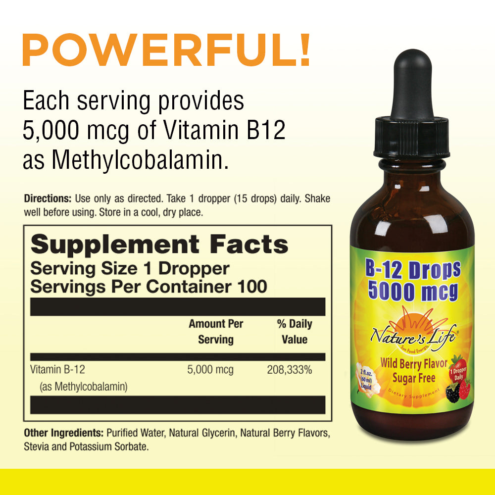 Nature's Life B-12 Drops, Methlycobalamin 4 oz