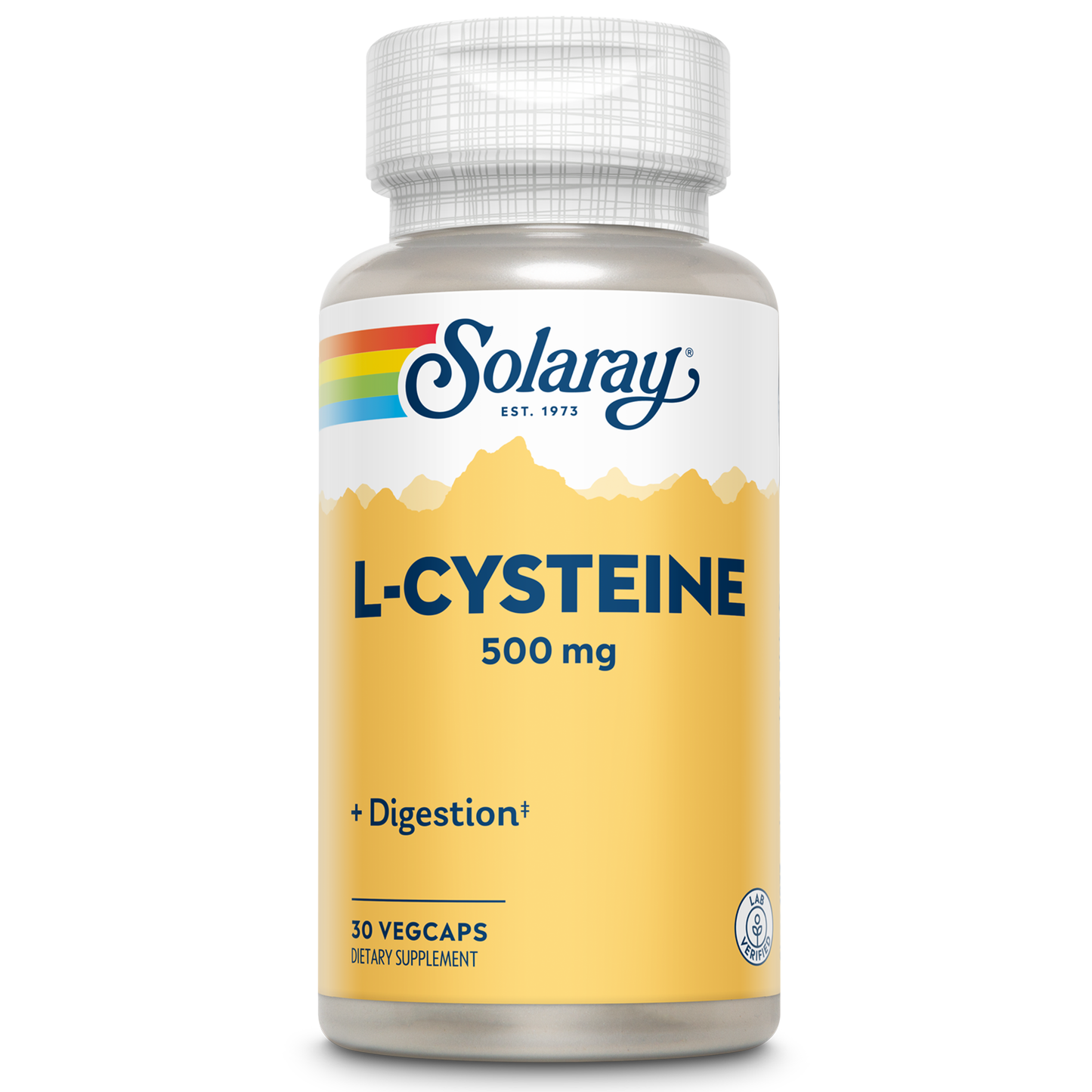 Solaray L-Cysteine 500 mg, Digestion, Hair, Skin and Nails Support Supplement, Master Antioxidant, Lab Verified, 60-Day Money-Back Guarantee, 30 Servings, 30 VegCap