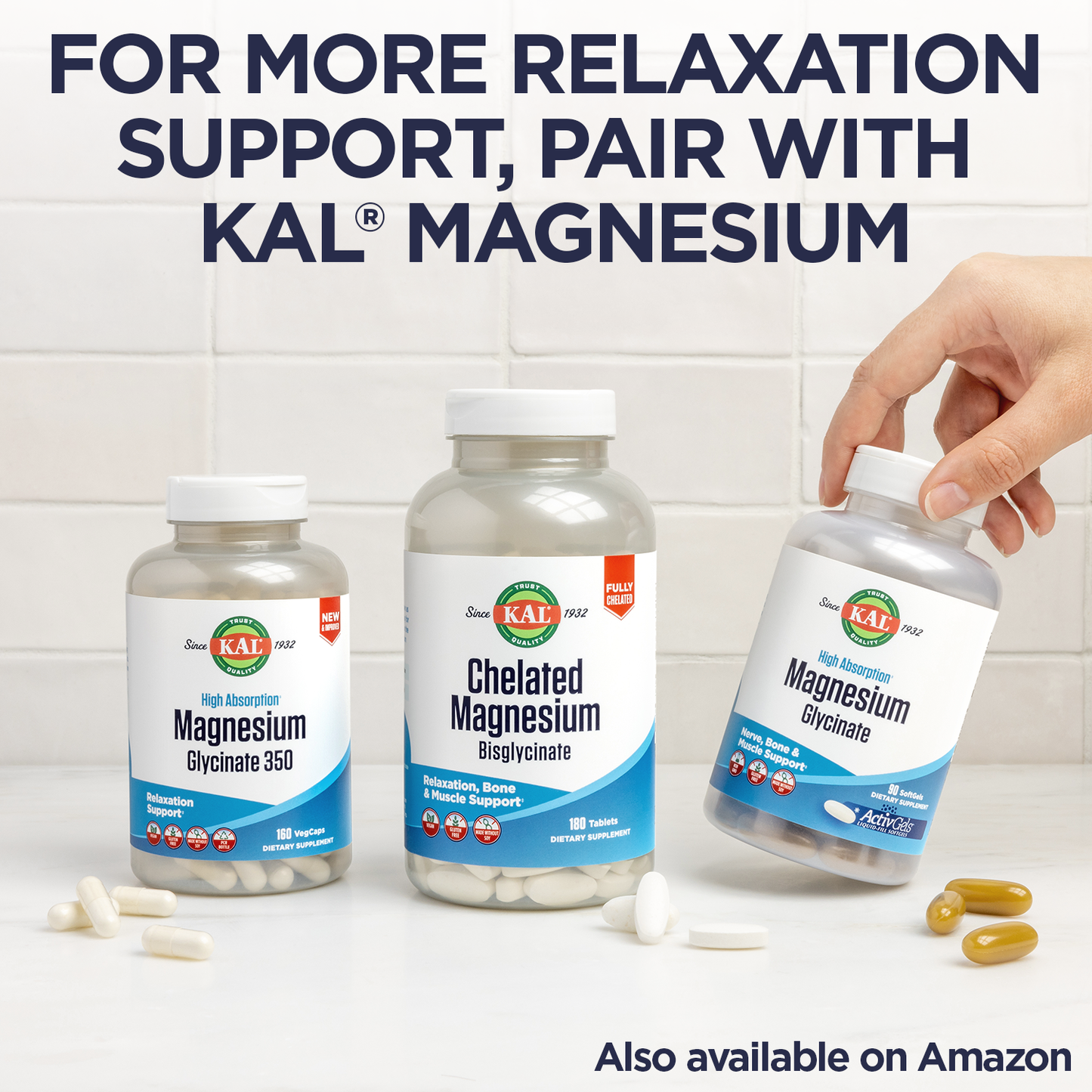 KAL Melatonin 3mg Sustained Release Sleep Aid, Melatonin Supplement Supports Healthy Relaxation, a Calm Feeling and a Proper Sleep Cycle, w/ Added Vitamin B6, Vegan, Gluten Free