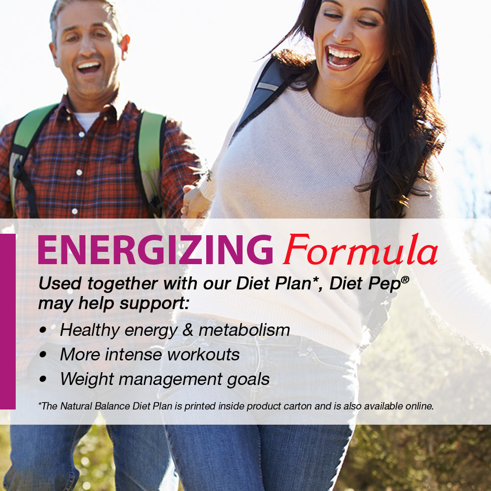 Natural Balance Diet Pep Energizing Formula | No Ephedra | With Guarana & Chromium for Metabolism, Energy & Healthy Weight Support | Includes Diet Plan