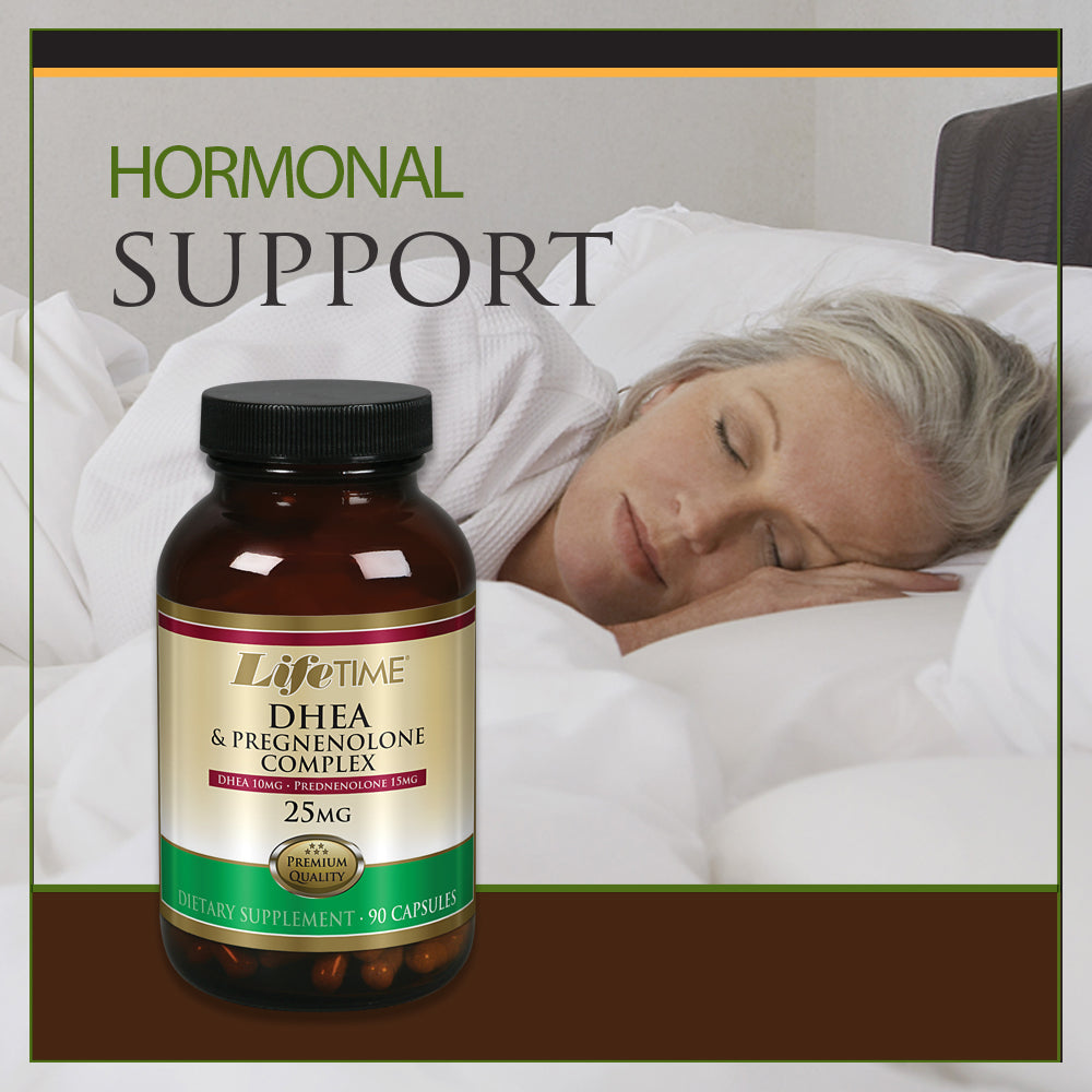Lifetime DHEA Pregnenolone Complex | Support Hormone Balance, Energy, Mood, Weight & Libido | 90 Capsules