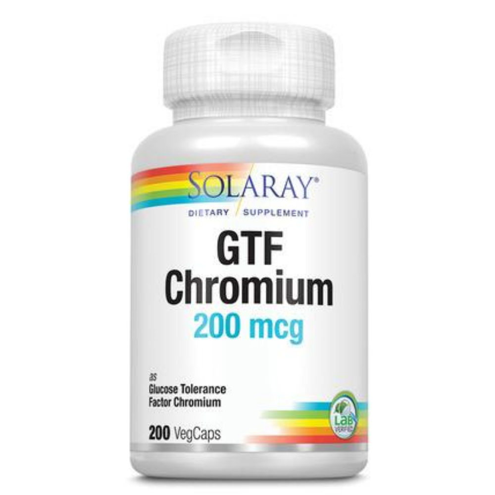 Solaray GTF Chromium Capsules, 200 mcg | 200 Count